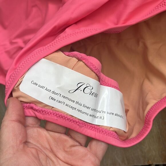 J Crew Swimsuit Size 24 Scoopneck One Piece‎ Pink - Picture 5 of 7